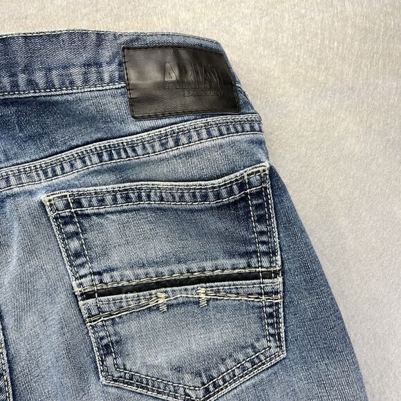 Ariat M7 Jeans Mens 35x32 Blue Rocker Straight Leg Denim Medium Wash Western - Picture 7 of 16